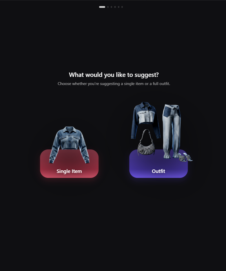 Choose between suggesting one item or a full outfit